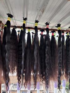 Extensions de cheveux humains vierges de taille longue, qualité Single Drawn, couleur foncée, provenant de temples d'Inde du Sud, en vrac - Product Image 5