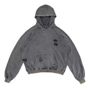 Sudadera con Capucha Oversize Gris para Hombre, Estilo Casual con Bolsillo Frontal y Estampado de Letras - Product Image 5