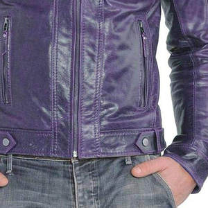 OEM Service Men's Leather Jacket Stand Collar Front Logo Black Color Full Sleeve Customizable Color Windproof Breathable High - Product Image 4