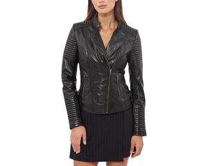 แจ็กเก็ตรถจักรยานยนต์หนังแกะแท้ของผู้หญิงบุผ้าวิสคอสกันน้ำและผ่านกระบวนการดิบ - Product Image 2