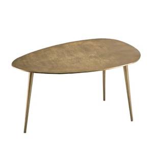 Mesa de Centro Redonda Moderna con Acabado Martillado, 42 cm de Diámetro, Muebles Contemporáneos para Sala de Estar - Product Image 1
