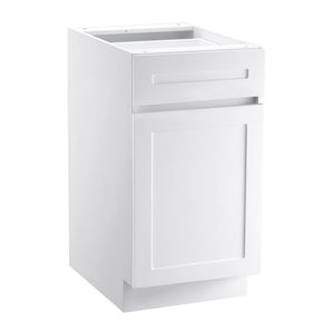 Mobile Base Bianco Shaker da 18 Pollici Non Assemblato con Cassetto, 24 Pollici L x 34,5 Pollici H, 18 Pollici L x 24 Pollici P, Pronto per l'Assemblaggio, per Cucina - Product Image 1