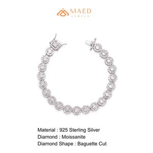กำไลข้อมือเงินแท้ 925 ประดับมอสซาไนต์ เครื่องประดับแฟชั่น กำไลแบบ Cuban Link สำหรับผู้หญิง ผู้ชาย ของขวัญทันสมัย เครื่องประดับคุณภาพ นิวยอร์กซิตี้ - Product Image 6