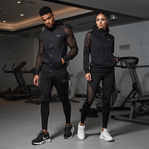 Chándal de malla de poliéster estampado, ligero, transpirable, ropa deportiva informal, conjunto atlético para hombre y mujer, suministro al por mayor OEM - Product Image 2