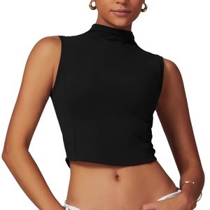 Custom Breathable Plus Size Cotton Ribbed Crew Neck Crop <b>Tops</b> for Adults Casual Sleeveless Autumn Gym 2026 - Product Image 6