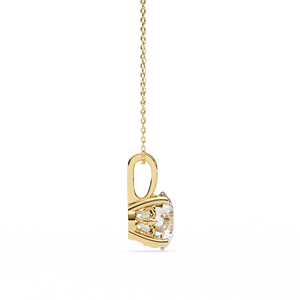 Pendentif Solitaire Classique en Or avec Sertissage Quatre Griffes, Diamant de Laboratoire, Bijoux Fins Spéciaux pour Usage Quotidien, Vente Directe Fabricant - Product Image 1