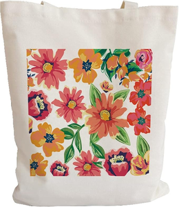 Sacs à provisions en toile de coton réutilisables biodégradables organiques Conception de poignée de bande à la mode avec impression personnalisée - Product Image 1