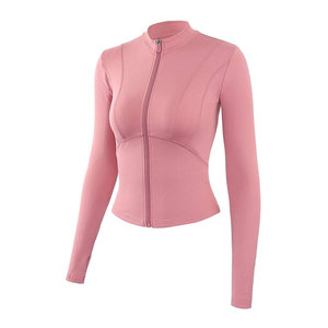 <b>Lightweight</b> Breathable Quick Dry Gym <b>Running</b> <b>Jacket</b> for Women Comfortable Fabric Long Sleeve <b>Jacket</b> Stand Neck Style - Product Image 1