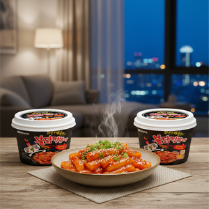 Buldak Original Tteokbokki 185g, Pastel de Arroz Picante Instantáneo Coreano Auténtico de Calidad Coreana, Snack Picante y Masticable en Vaso, Abrigos para Mujer - Product Image 2