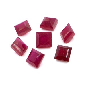 Rubis naturels de Bangkok, carrés calibrés de 3,5 mm, pierres précieuses de rubis naturelles facettées, prêtes à l'emploi pour la création de bijoux - Product Image 1