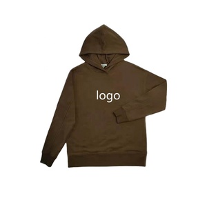 Sweat-shirt à capuche marron pour femme, pull à manches régulières, style décontracté streetwear, personnalisable OEM - Product Image 1