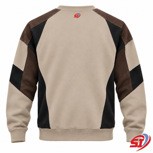 เสื้อสเวตเชิ้ตผู้ชายแบบไม่มีปก ผ้าฟลีซนุ่ม สวมใส่สบาย สปอร์ตแวร์ พิมพ์ลายสีเม็ดสี 280 กรัม โพลีเอสเตอร์/คอตตอน รับผลิตแบบ OEM - Product Image 4