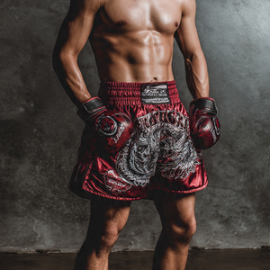 Pantalones Cortos de Muay Thai 100% Poliéster Satinado para Hombre, Ropa de Entrenamiento de Boxeo, MMA, Artes Marciales - Product Image 1