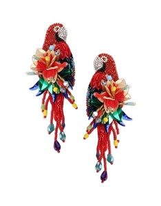 Handmade Embroidery Summer Earrings for Women <b>Girls</b> Fashion Jewelry Seed Beads Trendy Style for India - Product Image 2