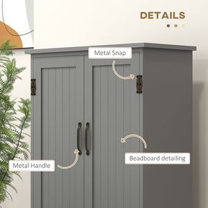 Armadio da Terra Grigio Stile Fattoria da 49 Pollici per Dispensa e Sala da Pranzo, con Ripiani Regolabili e Ampio Spazio, Credenza da Cucina - Product Image 5