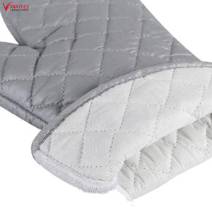 Cotton Midcentury Modern Woven Heat-resistant Oven Mitts Long-cuff Anti-scald <b>Silicone</b> Lining Durable Kitchen Gloves <b>Baking</b> - Product Image 6