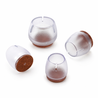 Vente en gros de protège-pieds de chaise en PVC transparent de 30 mm, protège-pieds ronds pour meubles