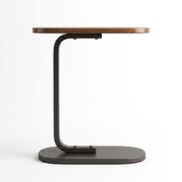 Table basse moderne en bois avec structure en fer, idéale pour petits espaces, canapé, chevet, balcon, coin, facile à nettoyer, vente en gros usine