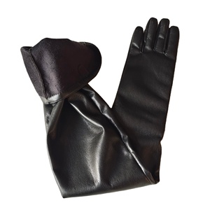 Gants longs en cuir véritable pour femme, élégants pour soirée, avec logo personnalisé, vente en gros OEM - Product Image 2