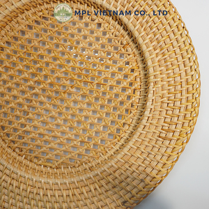 Assiettes de présentation en rotin naturel écologiques, vaisselle en osier faite à la main, 32 cm de diamètre, personnalisable, moderne, pour la maison et l'hôtel - Product Image 6