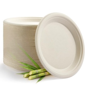 Assiettes Compostables Durables pour Mariages et Traiteurs Extérieurs, Formes Rondes de 9 Pouces, Idéales pour Snacks Chauds et Plats de Rue 2026 - Product Image 1