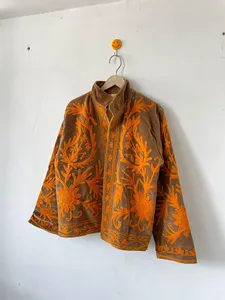 Chaqueta Bohemia de Terciopelo para Mujer con Bordado Floral Suzani, Estilo Vintage, Corte Holgado, Manga Larga, Ropa de Abrigo para Otoño - Product Image 2