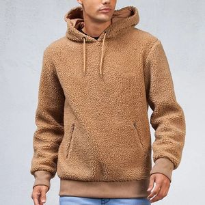 Men Sherpa <b>Fleece</b> Hoodie Pullover Sweatshirt Plush Sherpa <b>Lined</b> Hooded <b>Jacket</b> Winter Casual Wear - Product Image 1