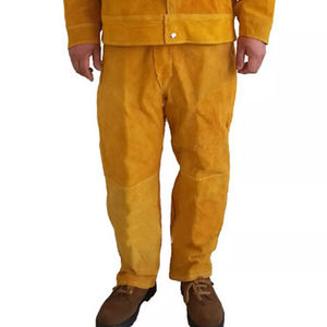 Pantalon de soudeur en cuir de vachette de qualité supérieure, résistant, pour la protection des jambes, vêtements de travail pour la construction et la soudure - Product Image 6
