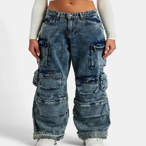 Pantalon Palazzo en Jean Ample et Décontracté pour Femme avec 8, 9 ou 10 Poches – Lot de Vêtements Streetwear de Marque - Product Image 4