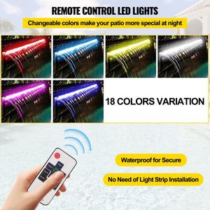 Fuente de Cascada para Piscina de Acero Inoxidable con Tira de Luces LED de 35.4'' x 4.5'' x 3.1'' (Ancho x Profundidad x Altura), Tubo de Desagüe - Product Image 5