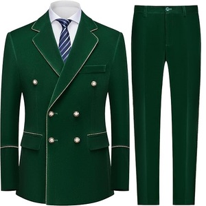 Trajes de terciopelo de doble botonadura de primera calidad para hombre, estilo británico, traje formal para boda, estilo novio, traje de terciopelo para hombre - Product Image 3