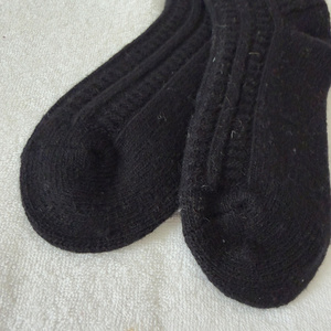 Wholesale Black Ribbed Crew <b>Socks</b> 100% Mongolian Sheep Wool Knitted <b>Winter</b> Warm Thick Vertical Stripe <b>Socks</b> for Women - Product Image 3