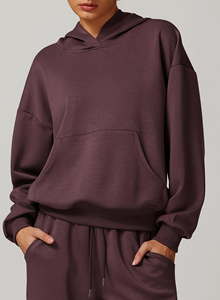 Custom Logo High Quality Women Lightweight Casual <b>Workout</b> Sports Top Oversized Gym Sweatshirt Luxury <b>Hoodie</b> for Women - Product Image 3