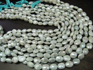 ลูกปัดอะความารีนธรรมชาติ AB Mystic เคลือบสีรูปไข่เหลี่ยมเพชรพลอยขนาด 11-12 มม. เคลือบสีเงิน - Product Image 4