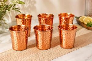 Eco-friendly Handmade Country Copper High End Quality Sticker <b>Enamel</b> Coated Short <b>Cup</b> Home Wine Wedding Use Uttar Pradesh ANAM - Product Image 2