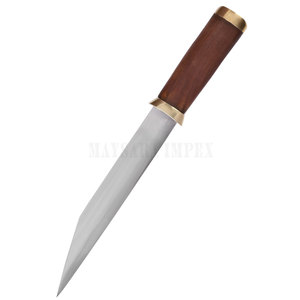 Cuchillo Seax Hecho a Mano de Acero al Carbono con Funda de Cuero Marrón de Alta Calidad, Cuchillos Vikingos para Bushcraft y Caza - Product Image 5