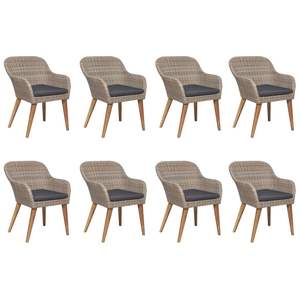 Ensemble de salle à manger en rotin PE marron 78,7 x 39,4 po avec sièges confortables pour plusieurs personnes - Product Image 3