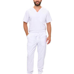 Ensemble de tenues médicales pour homme, blouses et pantalons de travail, col en V, deux poches, ensemble de blouses chirurgicales pour hommes, disponible - Product Image 1