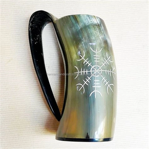 Mug en corne de buffle naturelle de haute qualité avec poignée, moderne, pour boire directement, isolation thermique, écologique, pour bière, vin, hydromel, bière artisanale - Product Image 3