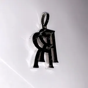 จี้เพชรโมอิสซาไนต์รูปตัวอักษร ตัวอักษรคู่ ชุบทอง เงินแท้ 925 ประดับเพชร สไตล์ฮิปฮอป เครื่องประดับผู้หญิง ทิชยา - Product Image 3