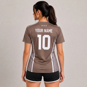 Maillot de football personnalisé pour femme, col en V, manches courtes, sublimation, maille respirante, tenue d'équipe, nom et numéro personnalisés - Product Image 2