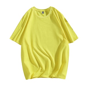 Camiseta personalizada extragrande para hombre, 230 g/m², algodón grueso, informal, de color sólido, manga corta, cuello redondo, para verano. - Product Image 3