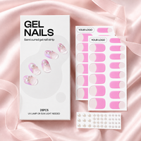 Autocollants pour ongles en gel transparents, style français, délicats, à presser, chic, pour une couverture complète des ongles