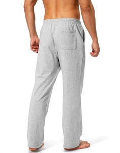 Men's Gray Cotton Jogger Pants Mid Waist Drawstring Casual Full Length Solid Color <b>Pineapple</b> Logo Right Leg Regular Fit Autumn - Product Image 4