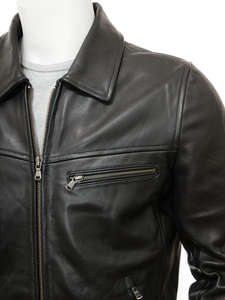 Veste en cuir pour homme personnalisée, style hip-hop, col montant, imperméable, écologique, broderie, couleur personnalisée, veste en cuir de vache - Product Image 6