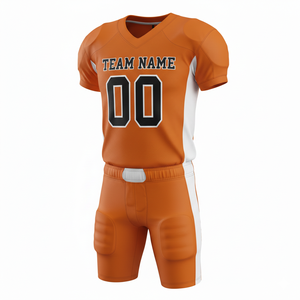Ensemble de maillot et short de football américain personnalisé, séchage rapide, anti-UV, position du logo sur le devant, 100% polyester - Product Image 3