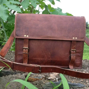 Sac messager en cuir, abordable, vintage, pour homme, avec compartiment pour ordinateur portable, pour usage professionnel - Product Image 1