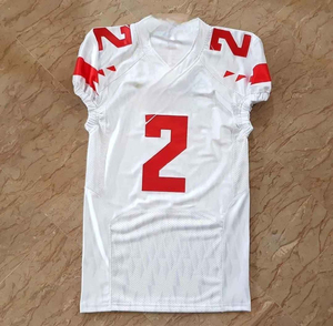 Custom Design High Quality Cheap American Football Jersey Practical Shirt Game 100% Polyester Heavy Mesh Short Sleeve Jersey - Product Image 1