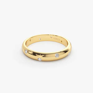 Anillo de mujer chapado en oro de 14k con moissanita de 3MM, engaste abovedado pulido, anillos cruzados micro pavé para mujer, joyería nupcial de aniversario - Product Image 2