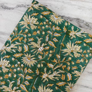 Tela de Algodón Hecha a Mano en India, Tela Estampada a Mano Sanganeri de Jaipur, Material para Confección de Vestidos - Product Image 1